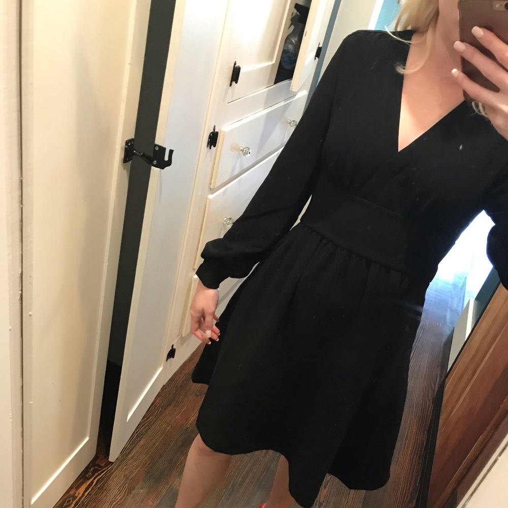 Kate Spade long sleeve black dress